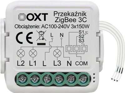 Tuya – 3 kanalų mini relė – ZigBee – Android/iOS programa – OXT T263