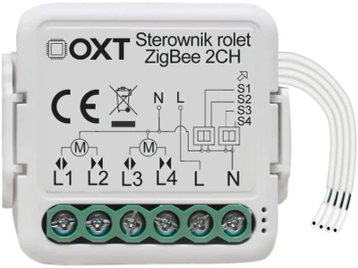 Tuya – 2 kanalų mini ZigBee roletų valdiklis – Android/iOS programa – OXT SWTZ28