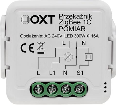 OXT MODULIS OXT RELĖS 1 GRANDINĖS SROVĖS MATAVIMAS 16A ZIGBEE TUYA