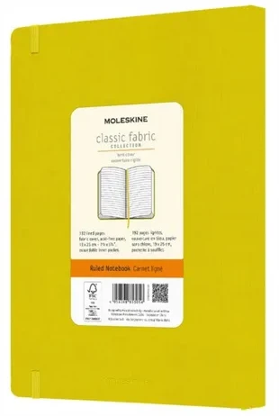 Moleskine Notes Classic XL 19x25cm linija geltona