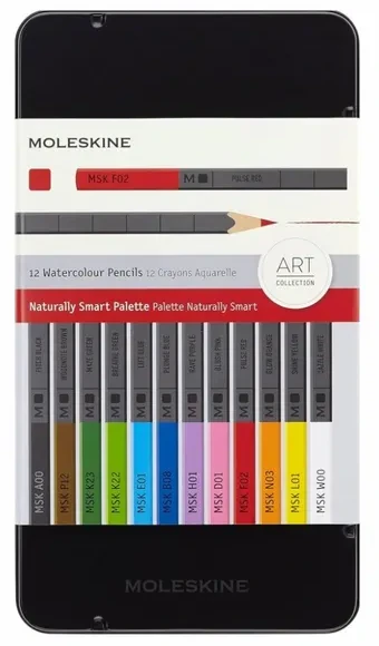 Moleskine Kreidelės metalinėje dėžutėje, 12 MOLESKINE spalvų
