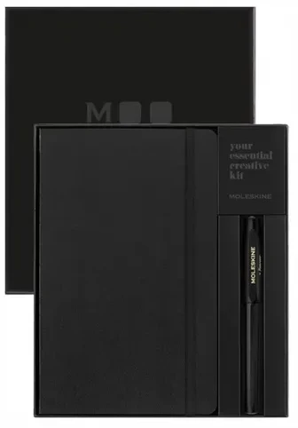 Moleskine Rinkinys KAWECO X MOLESKINE, pióro kulkowe + notes L (13x21cm), w linijos, juoda