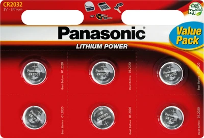 Panasonic baterijos Panasonic baterija CR2032/6B