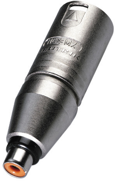 Neutrik XLR M - RCA adapteris