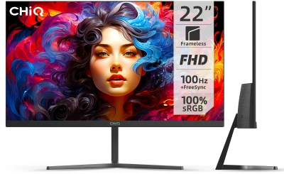 CHiQ 22 colių UltraSlim monitorius 22F650 FHD (1920x1080), 100 Hz, HDMI, VGA, Juodas