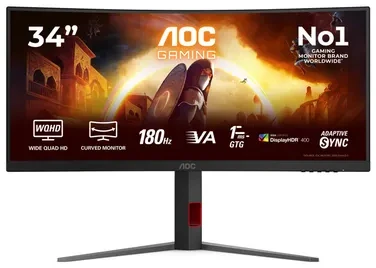 AOC G4 CU34G4CAP kompiuterio monitorius 86,4 cm (34") 3440 x 1440 px UltraWide Quad HD LCD juodas, raudonas