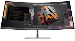 Hewlett Packard (HP) HP 738pu serijos 7 Pro lenktas TB4 įkrovimo monitorius - 37.5" 3840x1600 WQHD+ 400 nitų 60Hz AG, lenktas, IPS Juodas HDR 400, USB-C (100W/65W/15W)/HDMI/ DP Daisy-Chain, 5x USB-A, garsiakalbiai, RJ-45 LAN, reguliuojamo aukščio / pakreipimo / pasukimo, 3 metai (Z38c)
