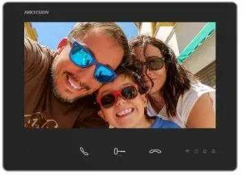 Monitorius Hikvision DS-KH7300EY-WTE2 7" 2 laidų HD vidaus stotis, juoda