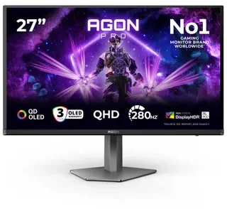 Kompiuterio monitorius AOC AGON PRO AG276QZD2 26,7" 2560 x 1440 px Quad HD QD-OLED Pilkas