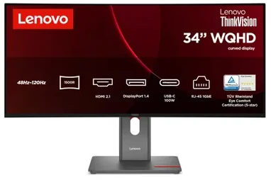 Monitorius Lenovo ThinkVision T34WD-40 64AEGAT1EU_D LED ekranas 86,4 cm (34") 3440 x 1440 px Wide Quad HD Juodas