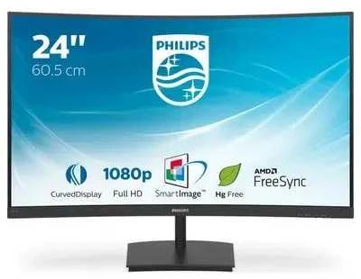 Monitorius Philips 241E1SC/00 23.6", Juodos spalvos
