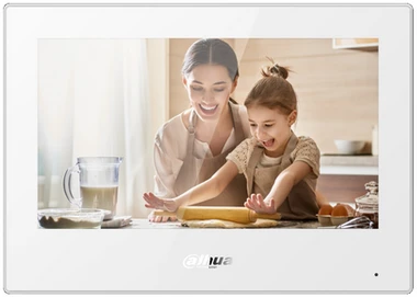 Dahua IP domofono monitorius VTH5321GW-W. 7 col. 1024x600. Wifi, PoE(802.3af). SIP. Andoid 8.1, baltas