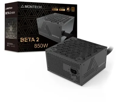 Montech BETA 2 80 PLUS Bronze įkroviklis, ATX 3.1, PCIe 5.1 – 850 Watt, juodos spalvos