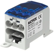 MOREK Paskirstymo blokas OJL200A mėlynas įėjimas: 1xAl/Cu 10-70mm2 išėjimas: 6xCu 2.5- 16mm2 MAB1201B10