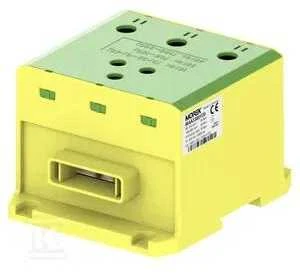 MOREK OTL300-3B jungtis geltonai žalia 3xAl/Cu95-300mm2 6x1x40 1000V/1500V Universalus gnybtas su įvadu lanksčiam bėgeliui MAA3300Y20