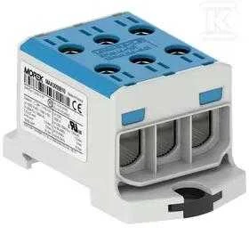 MOREK bėgelio jungtis 1,5-50 mm² mėlyna 6 skylių AL/CU 1000V TH35 3P MAA3050B10 Morek 4290