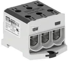 MOREK OTL95-3 jungtis, juodos spalvos, 3xAl/Cu, 6-95mm², 1000V AC / 1500V DC, universalus gnybtas MAA3095S10