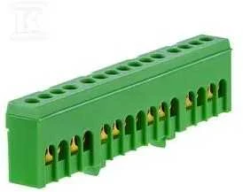 Morek Simet gnybtų blokas, skirtas TS35 izoliuotai apsauginei PE 15 polių 15x16 mm2 žaliai 870S-15FS (89825005)