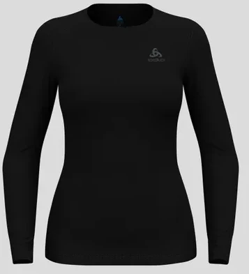 Odlo BL TOP apvalia kaklo iškirpte ilgomis rankovėmis ACTIVE WARM ECO moteriški marškinėliai, dydis M, juodas
