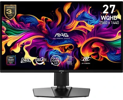 Monitorius MSI MAG 274QP QD-OLED X24 27″ / WQHD / 240Hz / 0,03 ms (GTG) (juodas) – adjustable height