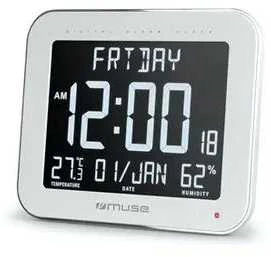Muse | Sieninis laikrodis with Alarm Function | M-090 WMC | Baltas