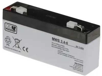 MW Power 6V 3.4Ah akumuliatorius su F1 gnybtais