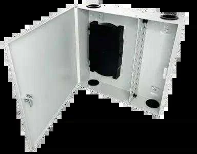 „Alantec“ prie sienos montuojama šviesolaidinė paskirstymo spintelė (24 x SC simplex) su užraktu (su dėklais) (FOSN-24A-01)