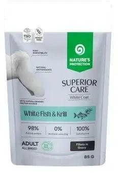 Nature's Protection Nature’s Protection SUPERIOR CARE Baltas begrūdis Adult su balta žuvimi&Krill 85g