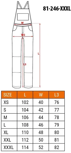 Neo Tools Ogrodniczki PREMIUM darbo kombinezonas, 62% medvilnės, 35% poliesterio, 3% elastano, XXXL dydis