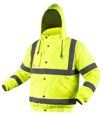 Neo Tools Striukė Gerai matoma darbo striukė, lengvai paminkštinta, bomberinė striukė, geltona, XXXL dydis