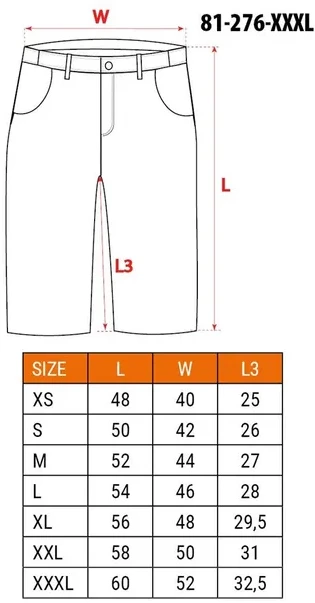 Neo Tools Krótkie PREMIUM šortai, 62% medvilnės, 35% poliesterio, 3% elastano, XXXL dydis
