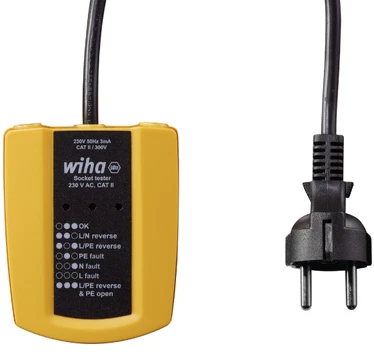 Lizdų testeris 230 V AC WIHA, Elektrikams