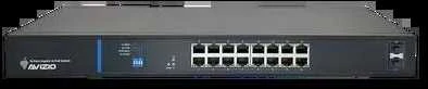 Šakotuvas Nevaldomas komutatorius su 16 RJ45 PoE+ 1 Gb/s prievadų + 2 SFP Uplink 1 Gb/s prievadais (galios sąnaudos 150 W) AVIZIO