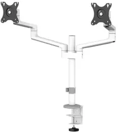 Laikiklis NEOMOUNTS SCREEN STALO MONTAVIMAS DVIEJIEMS MONITORIAMS, Baltas (CLAMP+GROMMET)