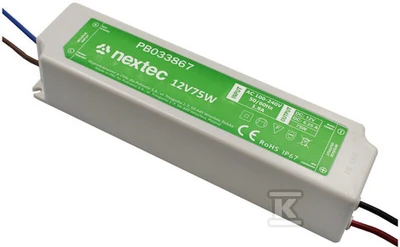Nextec LED MAITINIMAS IP67 / 12V / 6.25A / 75W