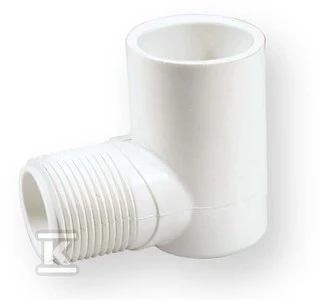 Nibco Alkūnė 410-005, PVC-U, 1/2″x90°, išor. srieg./klij. vidus