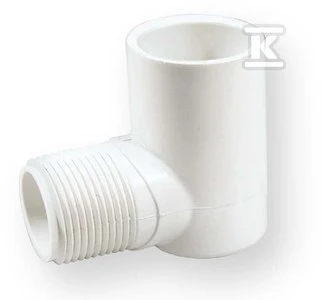 Nibco Alkūnė 410-007, PVC-U, 3/4″x90° išor. srieg./klij. vid