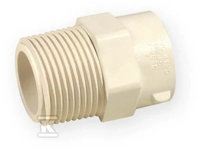 Nibco Mova 4704-005, PVC-C, 1/2″ išor. srieg./klij. vidus
