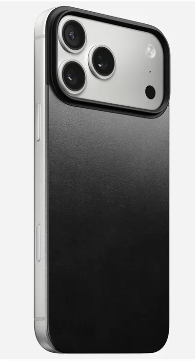 „Nomad“ magnetinis odinis dėklas, juodas („Horween“), „Magsafe“ – „iPhone 17 Pro Max“