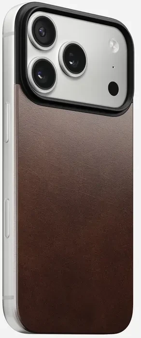 Dėklas Nomad magnetinis odinis dėklas, kaimiško stiliaus rudas (Horween), Magsafe - iPhone 17 Pro