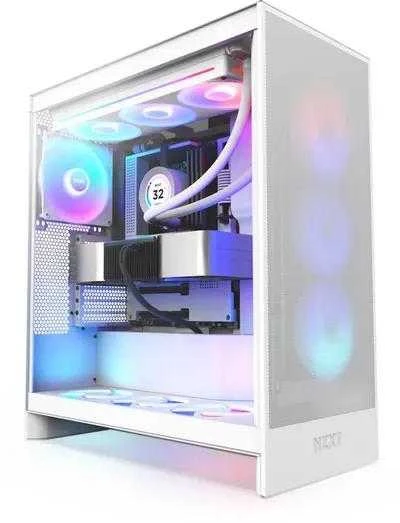 NZXT PC dėklas H7 Flow RGB midi bokštas baltas
