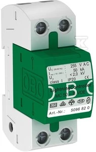 OBO Bettermann Bettermann Viršįtampių ribotuvas B 1P 50kA 2kV MC 50-B VDE (5096847)