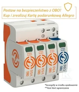OBO Bettermann V50-3+NPE-280 VIRŠĮTAMPOS RIBOTUVAS, 4P