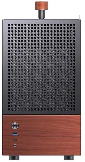 Jonsbo T6 kompiuterio korpusas, Mini-Tower, Mini-ITX, grūdintas stiklas, mediena – Juodas