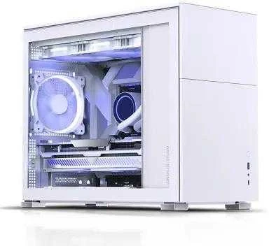 Jonsbo D31 Micro-ATX kompiuterio korpusas, Tempered Glass – baltos spalvos