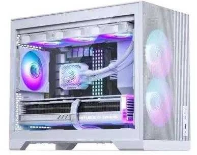 „Phanteks XT M3“ kompiuterio korpusas, mini korpusas, mATX, RGB, grūdintas stiklas · įskaitant 3 x 120 mm ventiliatorius, „Baltas“