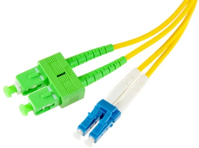 Extralink SC/APC-LC/UPC | Dvipusis laidas, G657A, 3 mm, 1 m
