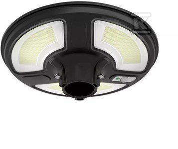 10W sodo šviestuvas V-TAC su judesio davikliu, 4000K, IP65, su 24W saulės baterija, juodas. Valdomas RF, su laikmačiu. Reikalinga atrama LED35010.