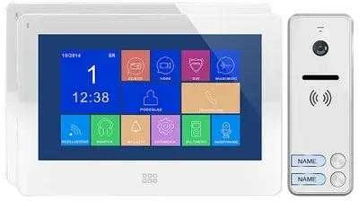 Orno Rinkinys Dviejų šeimų vaizdo domofono rinkinys, spalvotas be ragelio, 7 colių LCD jutiklinis ekranas, OSD meniu, atmintis, SD kortelės lizdas, vaizdo registratorius, vartų valdymas, baltas, FELIS MEMO MULTI2