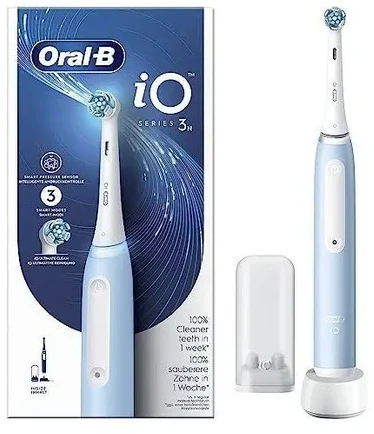 Oral-B Elektrinis dantų šepetėlis | iO3N | Įkraunamas | Suaugusiems | Šepetėlių skaičius galvutės įeina 1 | Number of teeth brushing modes 3 | Ice Mėlyna